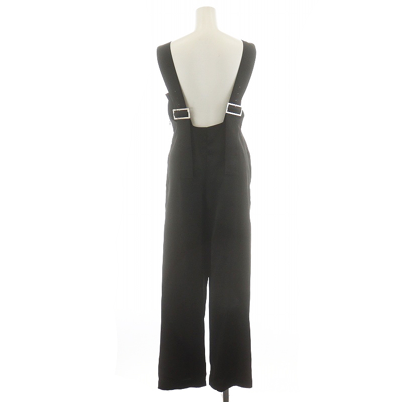 UN3D. 黒 サロペット 片側ストラップ UN3D. ブラックストラップサロペット