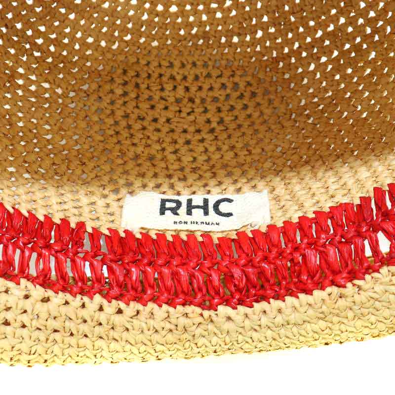 ロンハーマン Ron Herman RHC 麦わら帽子 ストローハット ベージュ 赤 