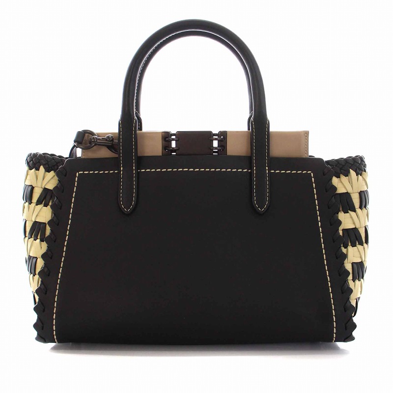コーチ COACH トループ ハンドバッグ ショルダーバッグ 2WAY レザー 黒 