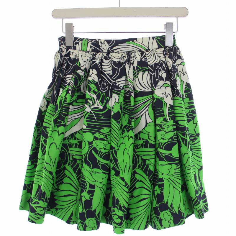 ミュウミュウ miumiu フレアスカート ギャザースカート ミニ丈 総柄  