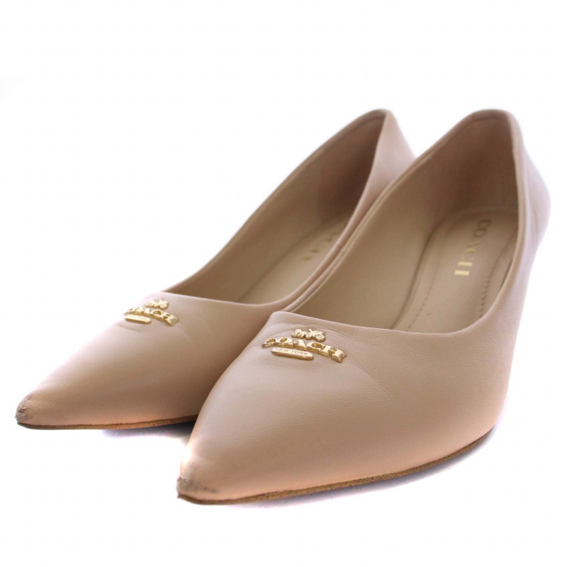 コーチ COACH JILLY LEATHER PUMP パンプス ミドルヒール ポインテッド 