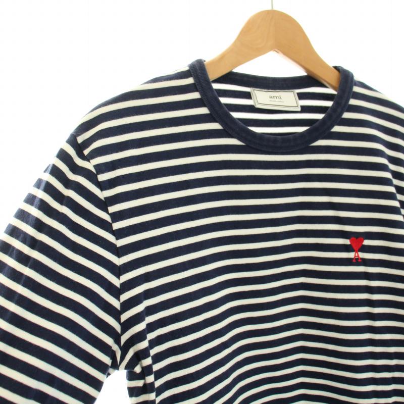 AMI ALEXANDRE MATTIUSSI 長袖ボーダーTシャツ　刺繍ロゴ AMI ALEXANDRE MATTIUSSI 長袖ボーダーTシャツ刺繍ロゴ
