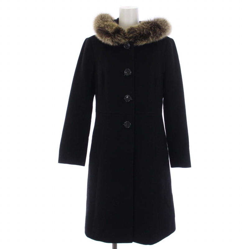 トッカ TOCCA フードコート ロング フォックスファー カシミヤ ウール