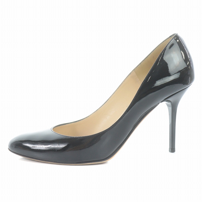 JIMMY CHOO ブラック ハイヒール パテント アーモンドトゥ 35 JIMMY CHOO ブラック ハイヒール パテント アーモンドトゥ 35
