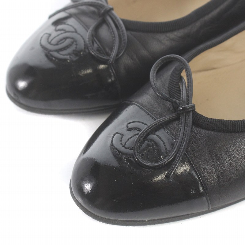 シャネル CHANEL ココマーク パンプス バレエシューズ ラウンドトゥ 