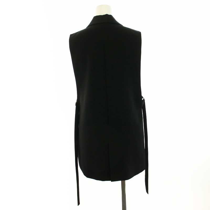 ザラ ZARA ベスト ジレ ロング シングル XS 黒 ブラック /KQ