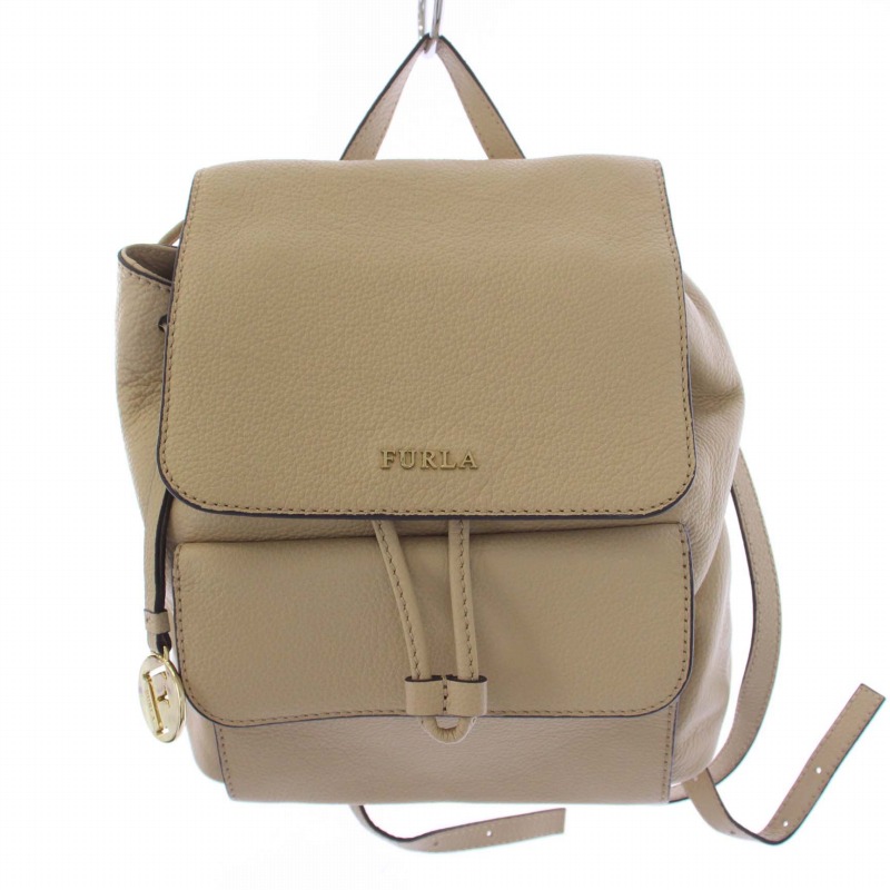 フルラ FURLA ミニリュックサック デイバッグ レザー ベージュ /BM 