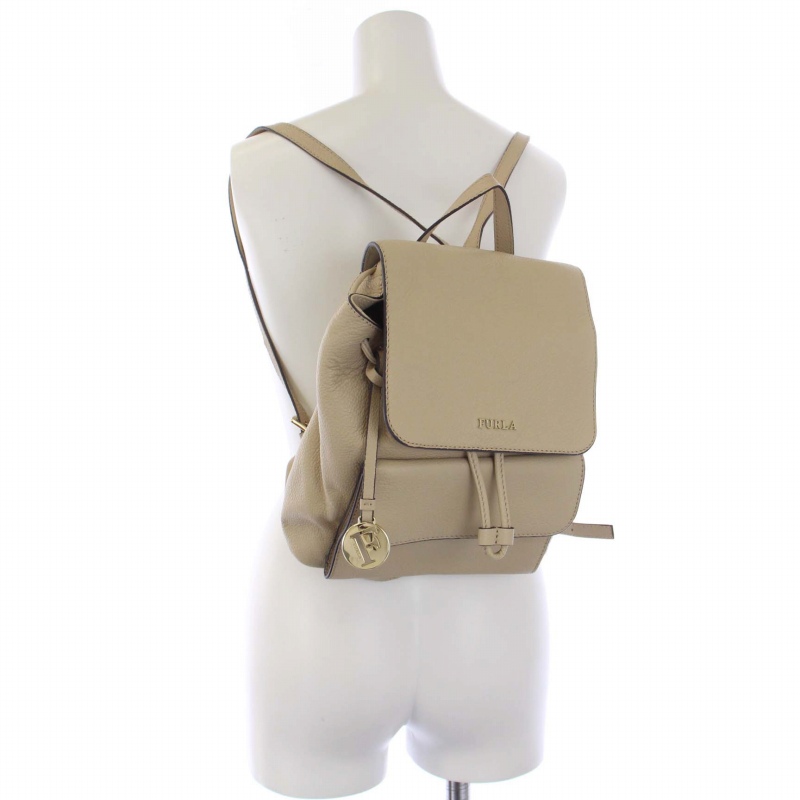 フルラ FURLA ミニリュックサック デイバッグ レザー ベージュ /BM 