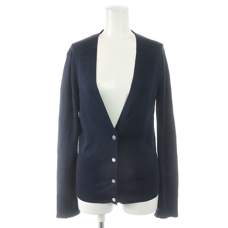 バレンシアガ BALENCIAGA カーディガン 長袖 シルク混 絹混 36 S 紺  