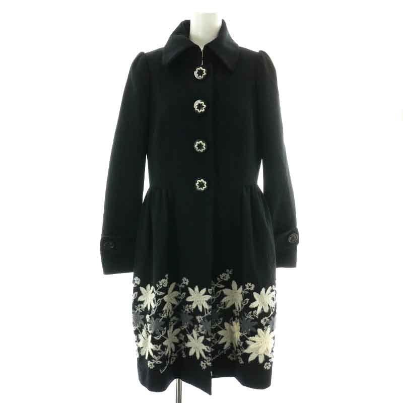 ロイスクレヨン Lois CRAYON ステンカラーコート ロング シングル 花柄  