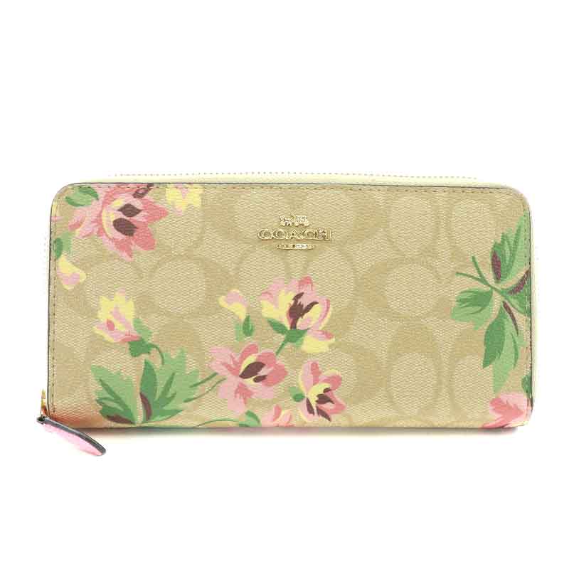 コーチ COACH シグネチャー フローラルリリィ 長財布 小銭入れ 