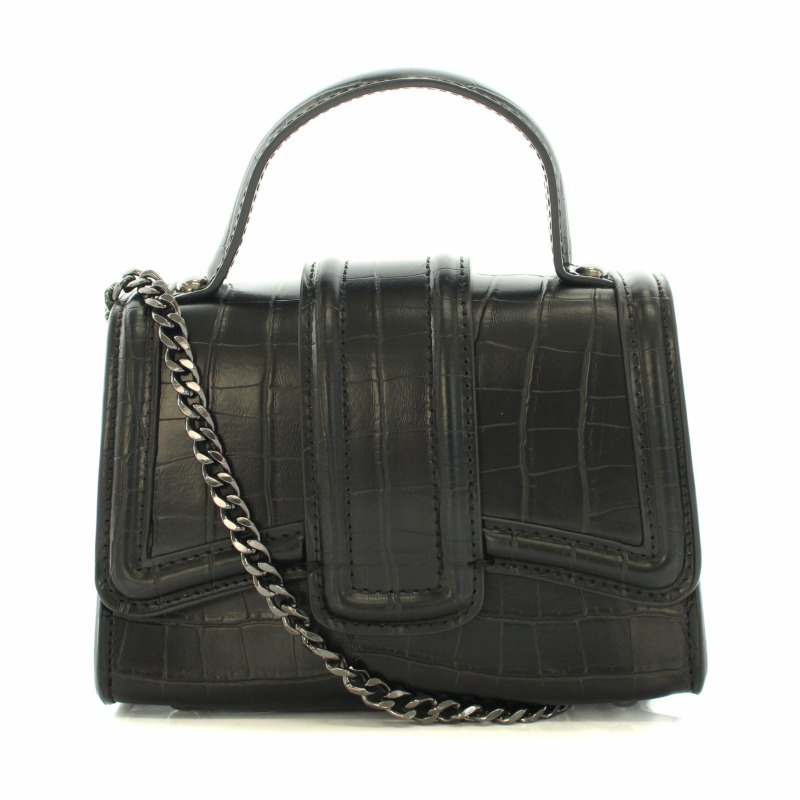 ザラ ZARA 2WAY ショルダーバッグ ハンドバッグ チェーン ミニ クロコ  