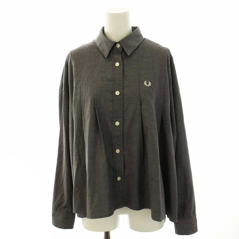 フレッドペリー FRED PERRY シャツ ブラウス 長袖 タック 10 M