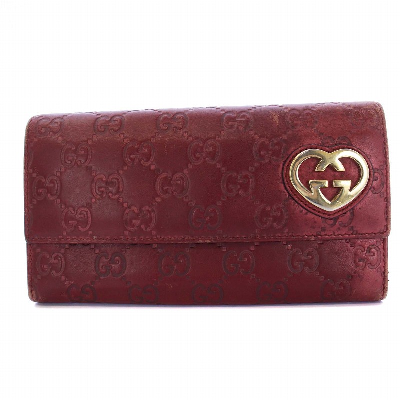 GUCCI 長財布 ラブリーハート レッド Y094 GUCCI 長財布 ラブリーハート レッド Y094 - メルカリ