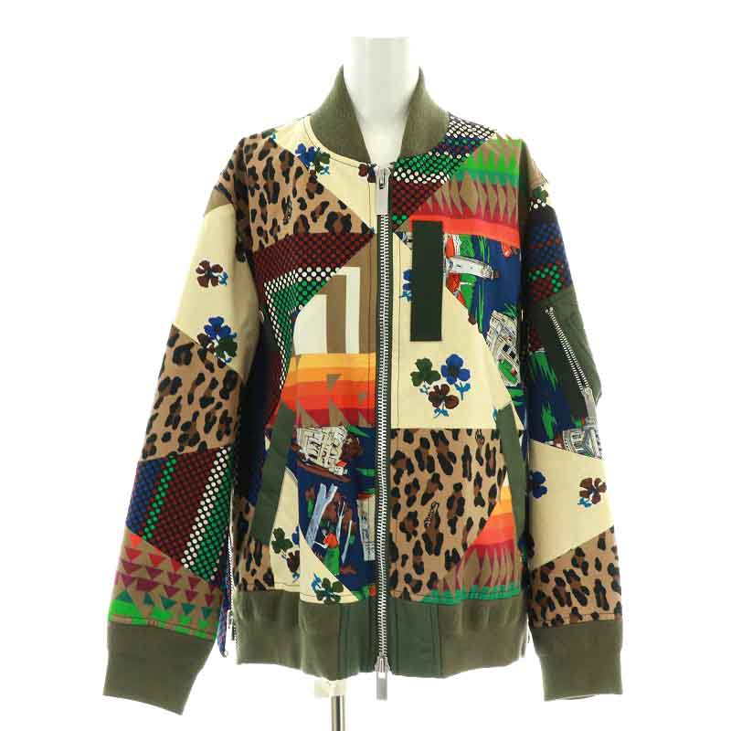 サカイ sacai 21SS ブルゾン ジャケット ジップアップ パッチワーク 