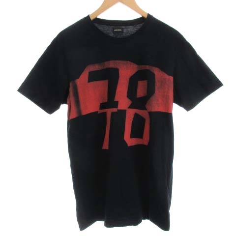 ディーゼル DIESEL Tシャツ 半袖 プリント M 黒 ブラック 赤 ディーゼル DIESEL Tシャツ 半袖 プリント M 黒 ブラック 赤