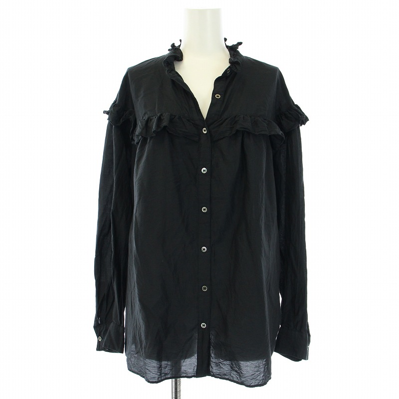 Spick and Span】コットンシルクフリルブラウス スピックアンドスパン