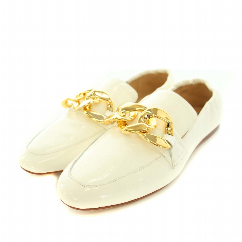 FABIO RUSCONI エナメルバレエシューズ ホワイト 36 ファビオ