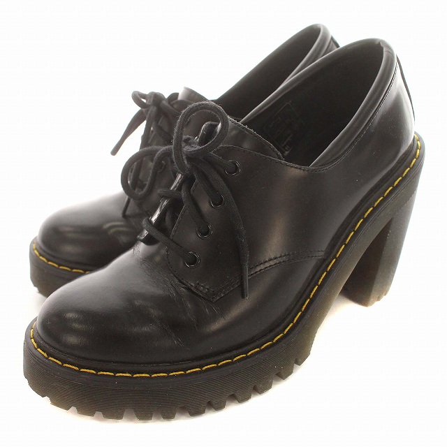 靴 Dr. Martens SALOME. UK4 23cm Dr.Martens SALOME Leather Heel Shoes Cherry Red UK3 (K