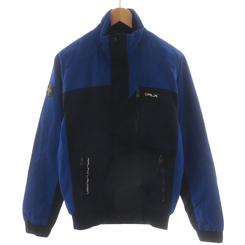 RLX Ralph Lauren ハーフジップジャケット Mサイズ ネイビー 90s ポロ ラルフローレン ワンポイント ハイネック ハーフジップ