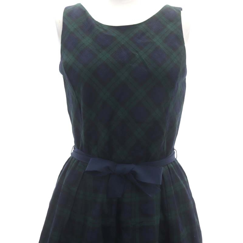 ラルフローレン 緑チェック ワンピース 黒リボンドレス サイズ120cm