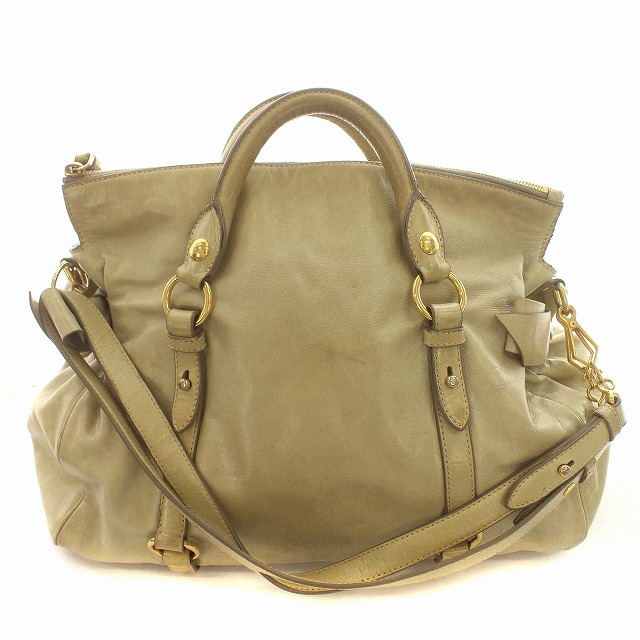 miumiu VITELLO LUX 2way ハンドバッグ ショルダーバッグ