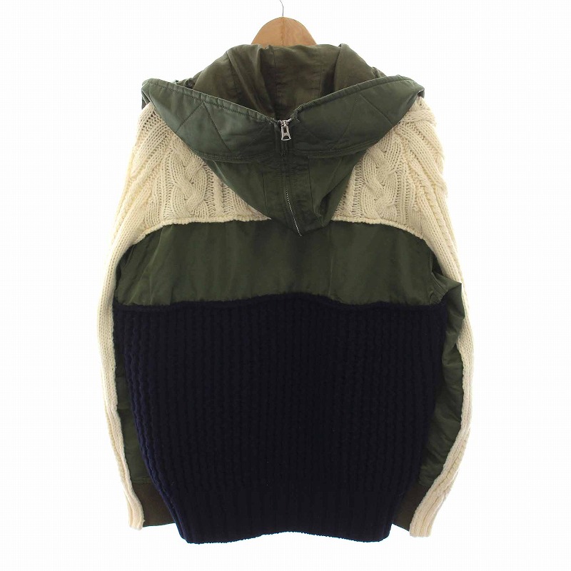 サカイ sacai CABLE KNIT MA-1 JACKET 再構築 ケーブルニット 