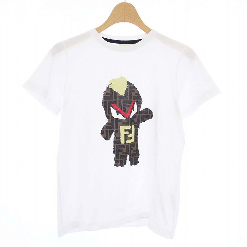 フェンディ FENDI ズッカ柄モンスター Tシャツ カットソー 半袖 12A 白  