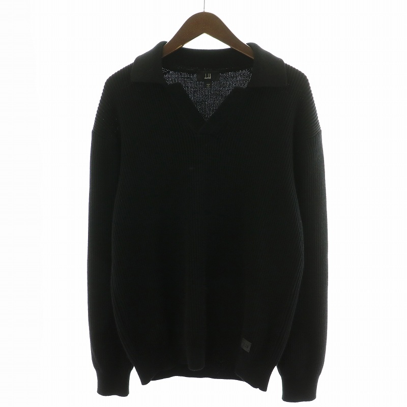 ダンヒル dunhill ニット セーター 襟 ウール M 黒 ブラック /AN23