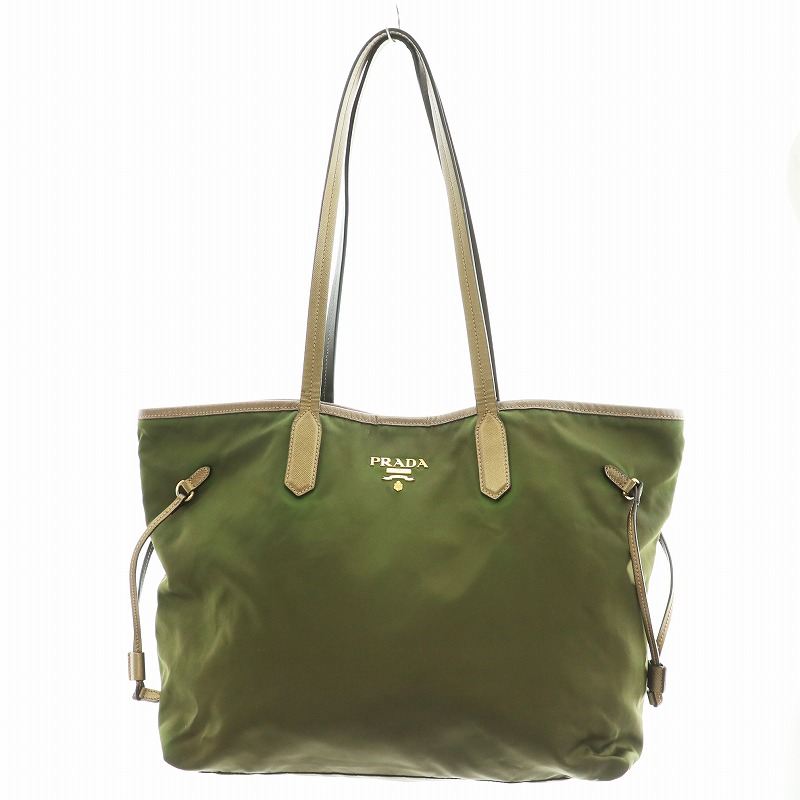 PRADA プラダ ナイロンショルダーバッグ 静寂 トート ハンド カーキ 