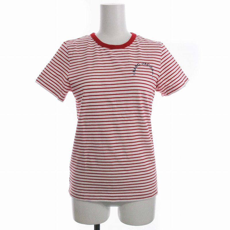MARC JACOBS◆Tシャツ/XS/コットン/ピンク/c6000043-531/ボーダー マークジェイコブス MARC JACOBS Tシャツ カットソー ボーダー
