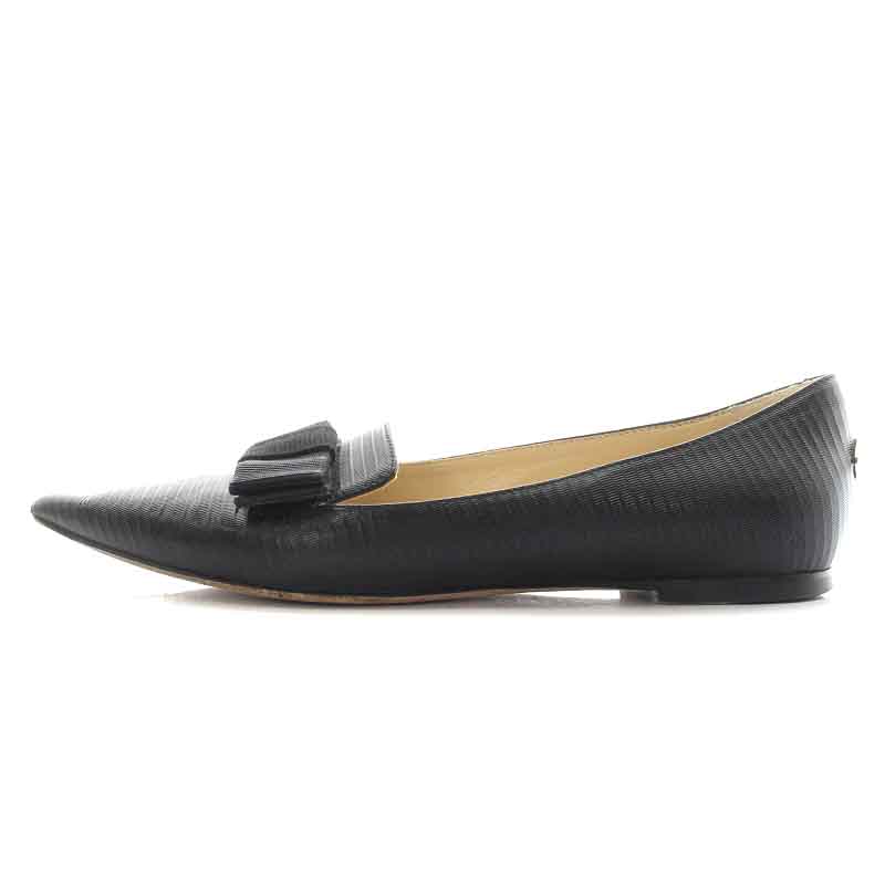 JIMMY CHOO ジミーチュウ ローファー フラット パンプス 黒 リボン