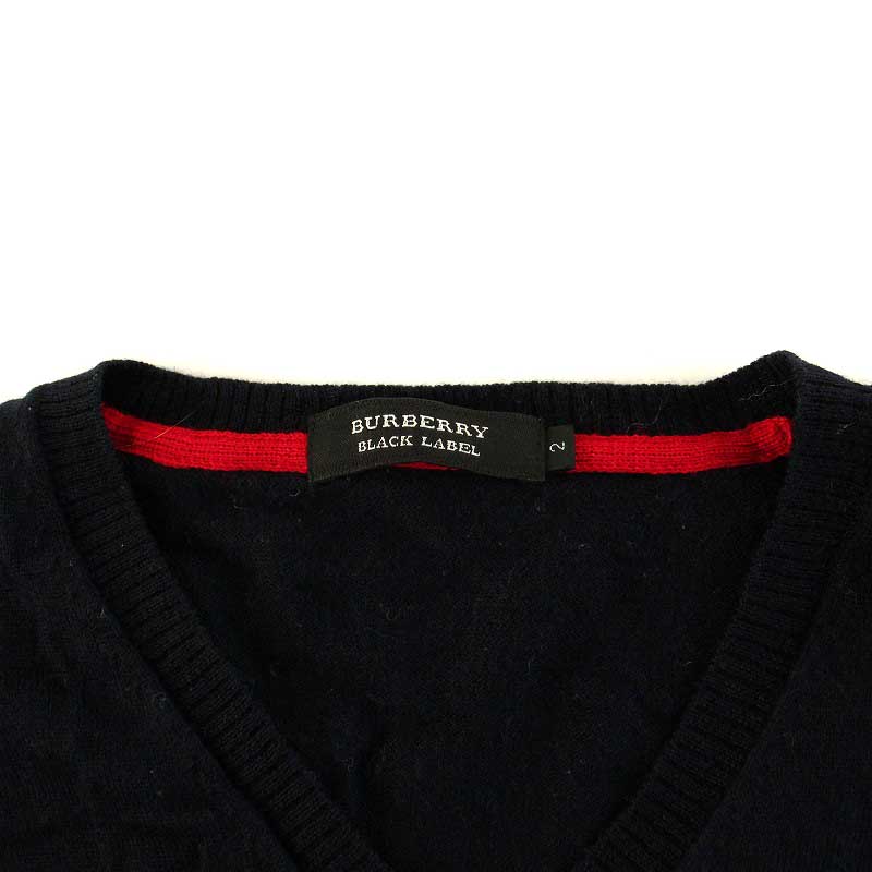バーバリーブラックレーベル BURBERRY BLACK LABEL ニット 薄手 V