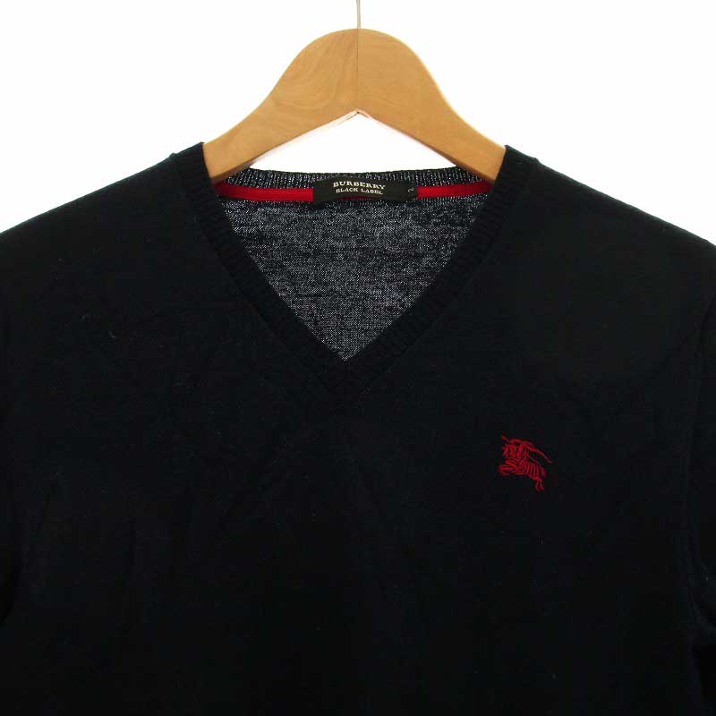 バーバリーブラックレーベル BURBERRY BLACK LABEL ニット 薄手 V
