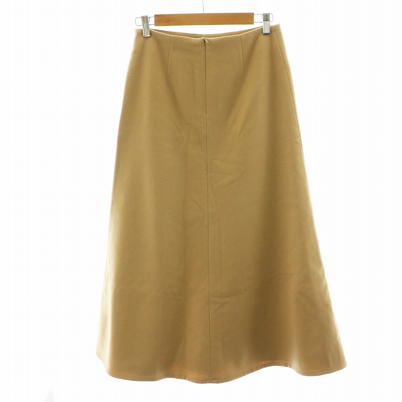 希少✨エブリデイアイライクカシミヤ混ロングフレアスカートカーキ