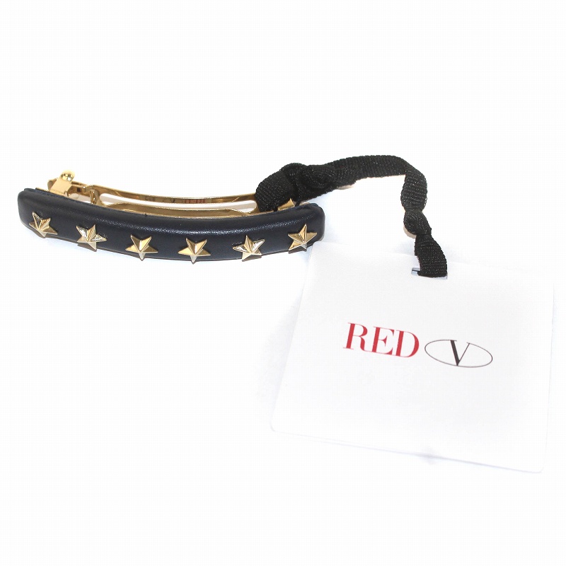 レッド ヴァレンティノ RED VALENTINO バレッタ 髪留め スター 星 紺 