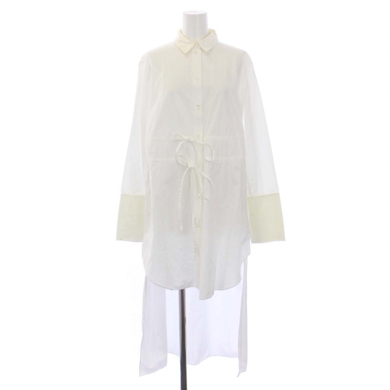 ジルサンダー JIL SANDER NAVY アシンメトリーコットンブラウス シャツ 