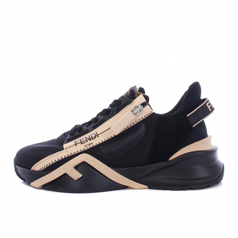 フェンディ FENDI 24SS Flow Black Mesh フロー ローカットスニーカー 