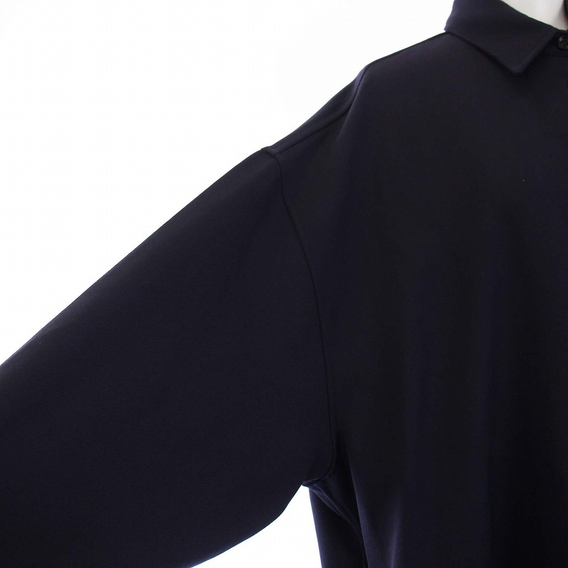 美品✨PRADA Tシャツ ポケット バックジップ ラバータグ ダークネイビー 未使用品 プラダ PRADA 22年製 Navy Gabardine Shirt シャツジャケット