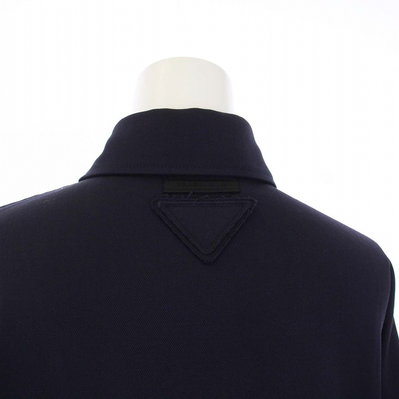 未使用品 プラダ PRADA 22年製 Navy Gabardine Shirt シャツジャケット
