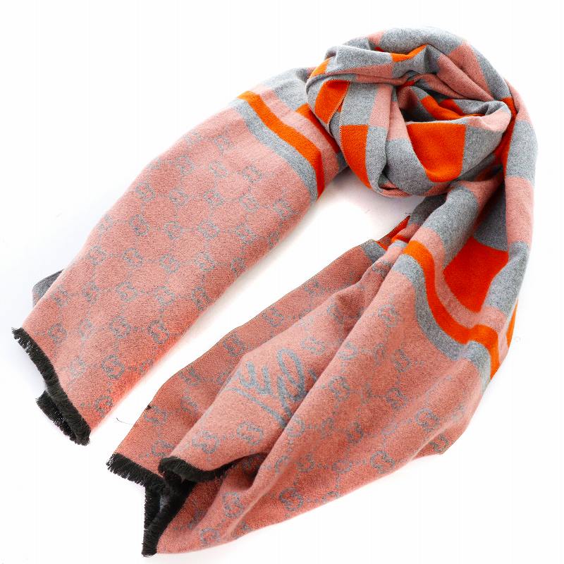 高品質，人気SALE グッチ GUCCI マフラー ストール フリンジ GG柄