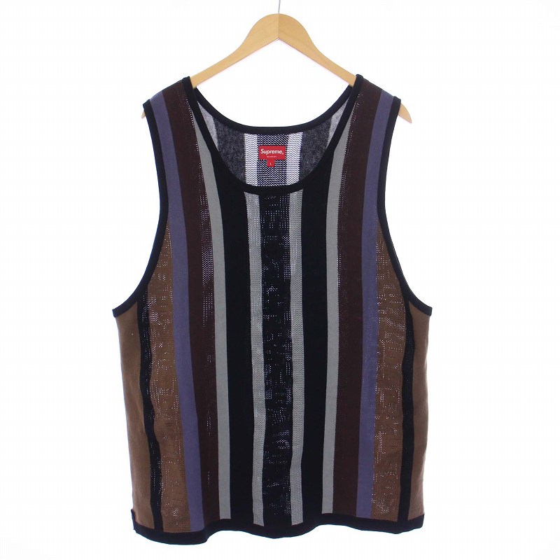 Supreme ストライプタンクトップ 3 Supreme シュプリーム タンクトップ うねうねストライプ レッド