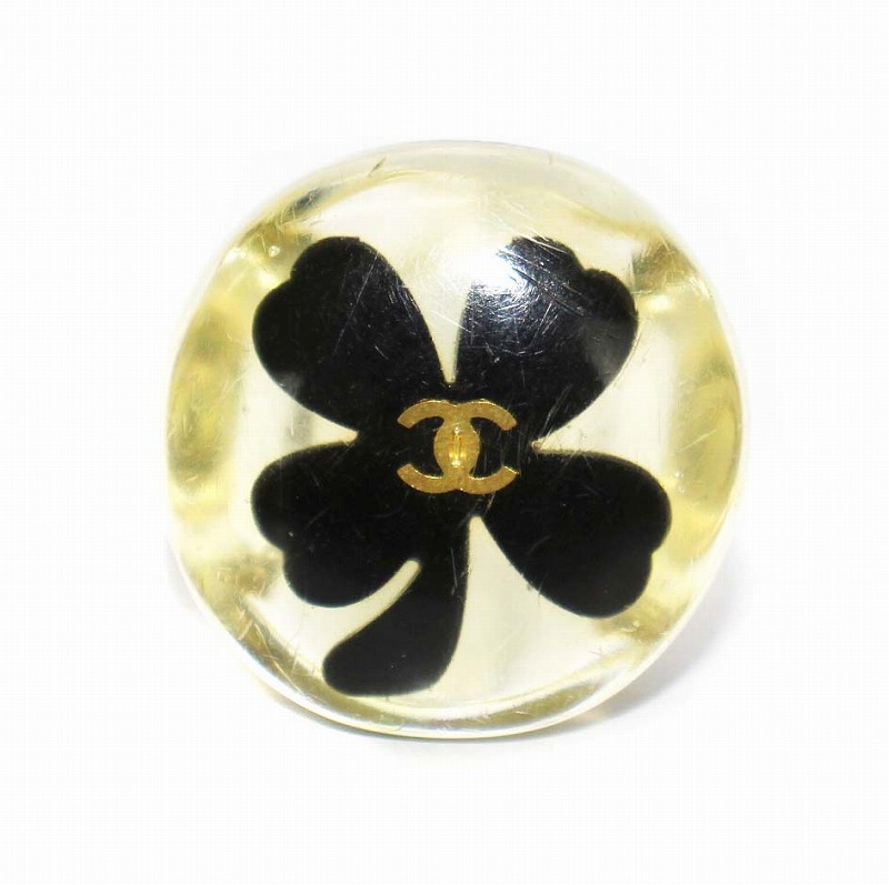シャネル CHANEL クローバー ココマーク 指輪 リング 13号 クリア 
