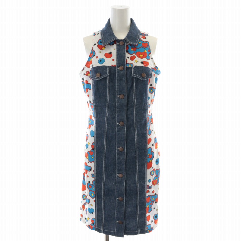 ラブモスキーノ LOVE MOSCHINO シャツワンピース デニム ひざ丈 ハート  