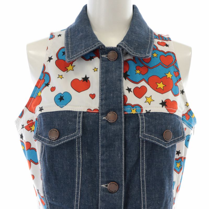 ラブモスキーノ LOVE MOSCHINO シャツワンピース デニム ひざ丈 ハート  