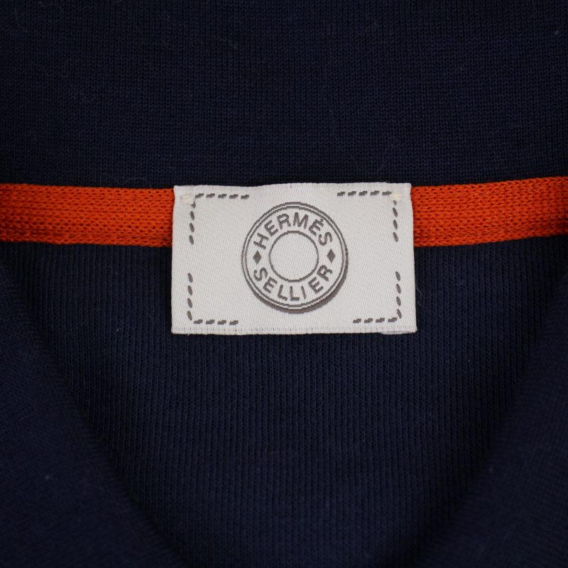HERMES　SELLIER　エルメス　セリエボタン　ポロシャツ　半袖　ネイビー エルメス HERMES SELLIER セリエボタン ポロシャツ 半袖 L 紺