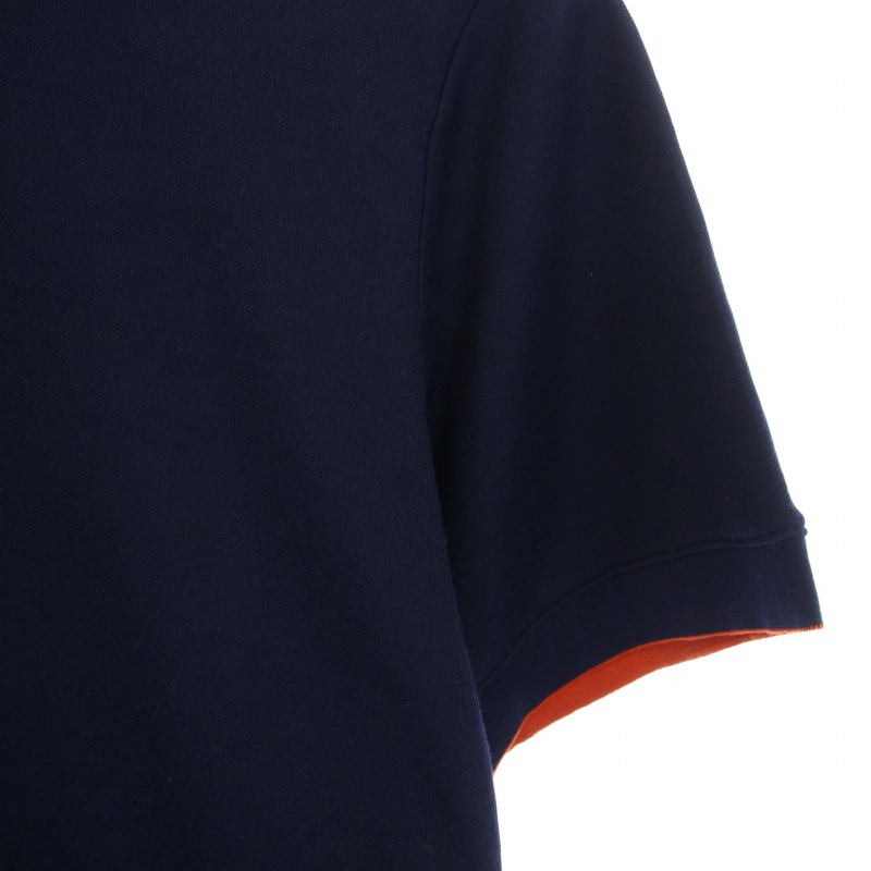 HERMES　SELLIER　エルメス　セリエボタン　ポロシャツ　半袖　ネイビー HERMES SELLIER エルメス セリエボタン ポロシャツ 半袖