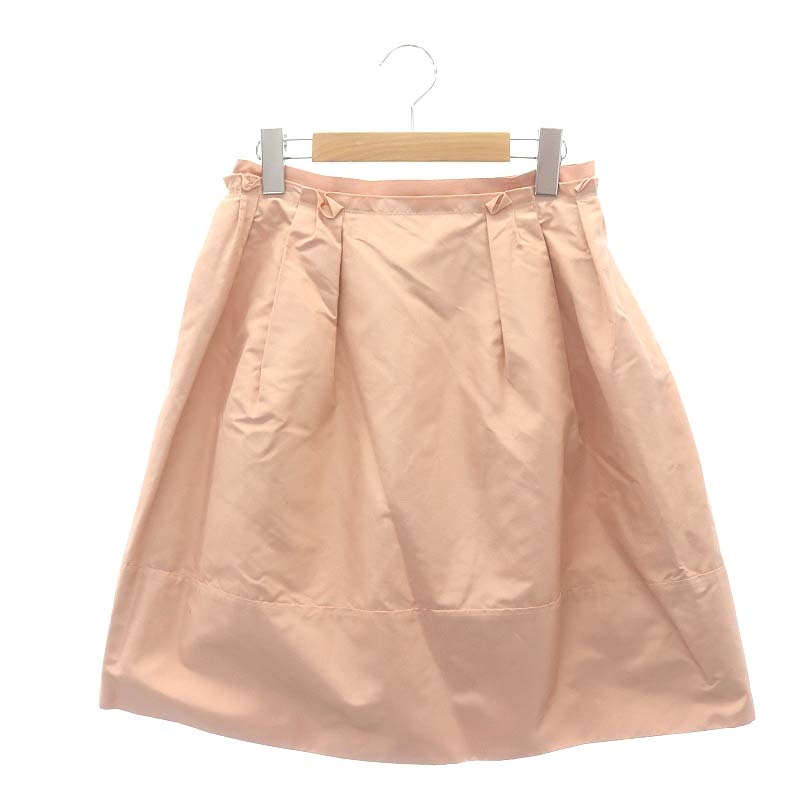 フォクシー FOXEY シルクタフタスカート フレア ひざ丈 38 ピンク  