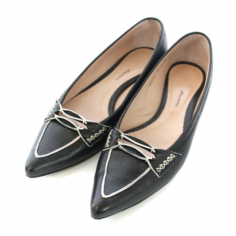 サントーニ SANTONI パンプス フラットシューズ ポインテッドトゥ 