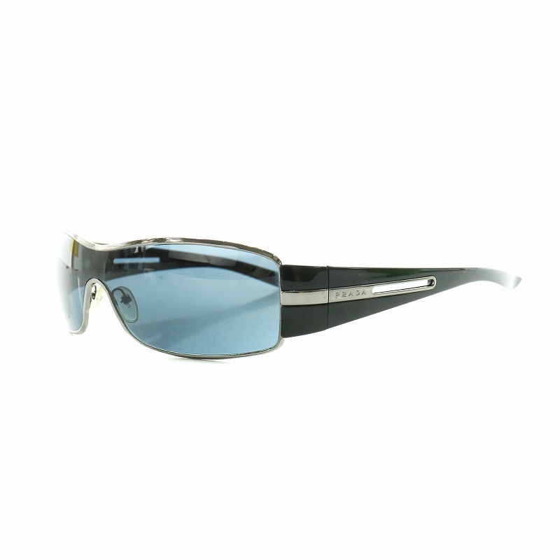 プラダ PRADA サングラス ワンレンズ 黒 ブラック 青 ブルー SPR56H
